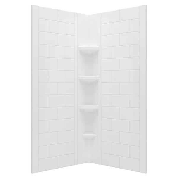 American Standard Ovation Curve 36 in. W x 72 in. H 2-Piece Glue Up Alcove Subway Tile Shower Walls in Arctic White