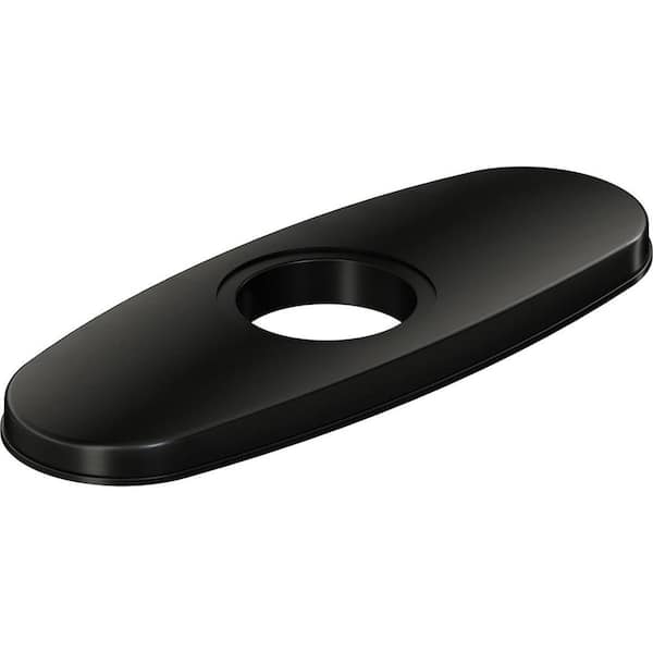 3 in. x 10 in. Black Stainless 3-Hole Bar Faucet Deck Plate/Escutcheon