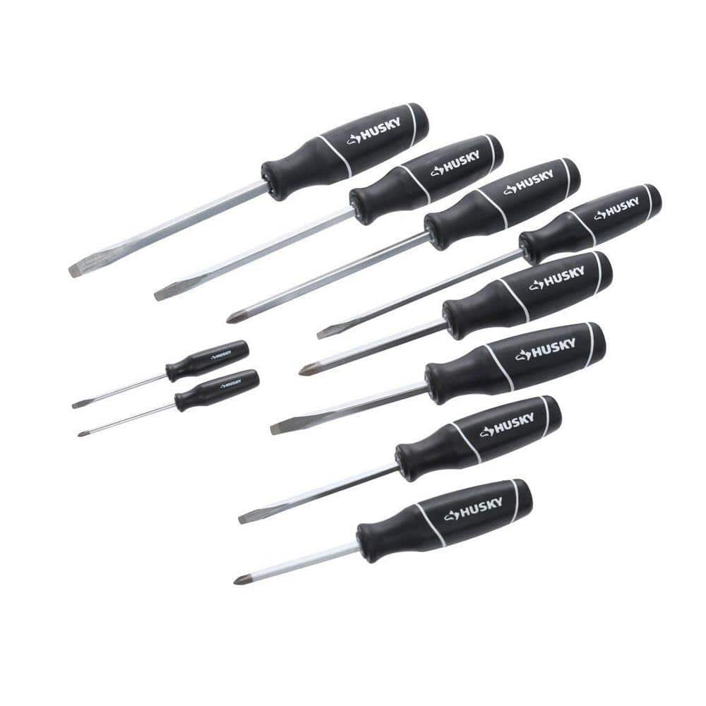 Screwdriver Set w/ Magnetic Dish and Pick-Up Tool - 10-Pc