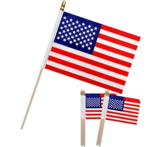 12-Piece 8×12 in. Mini USA Flags, US Handheld Flag for Outside, Memorial Day, 4th of July Independence Day Decorations