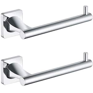 Wall Mounted Single Arm Toilet Paper Holder Non-Slip Tissue Roll Holder for Bathroom in Chrome-2-Pack