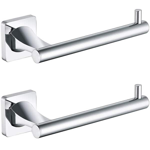 ruiling Wall Mounted Single Arm Toilet Paper Holder Non-Slip Tissue Roll Holder for Bathroom in Chrome-2-Pack