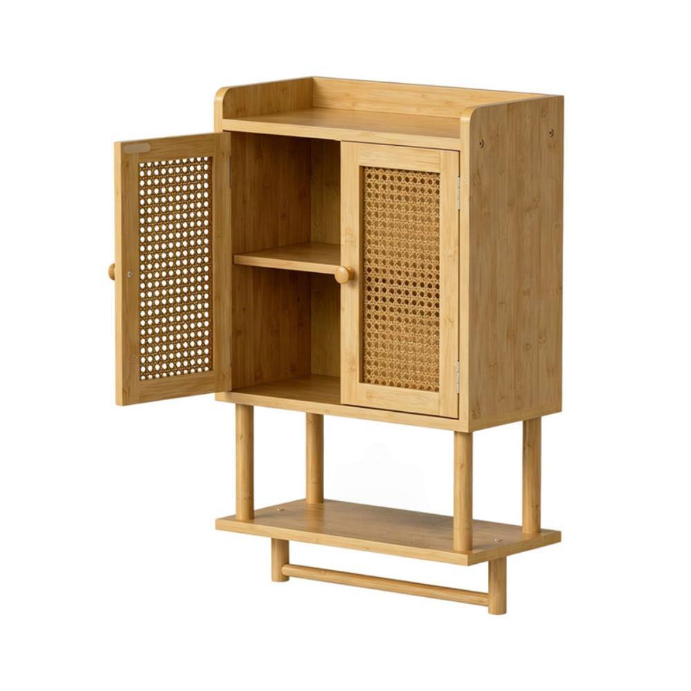 16.5 in. W x 26.6 in. H Small Rectangular Natural Bamboo Wall Mounted Medicine Cabinet without Mirror price history on PriceWatchPro