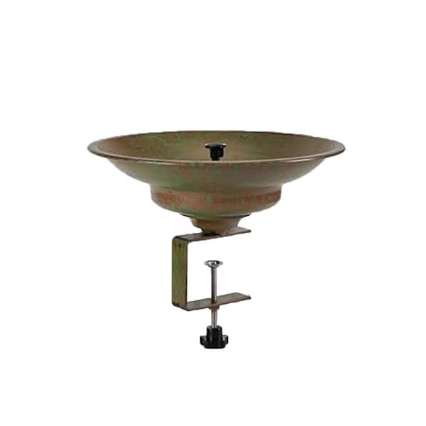 Solar Deck Mounted 3.15 in. 12.4 in. Black Metal Solar Bird BathFountain with Adjustable Clamps for Garden Decor