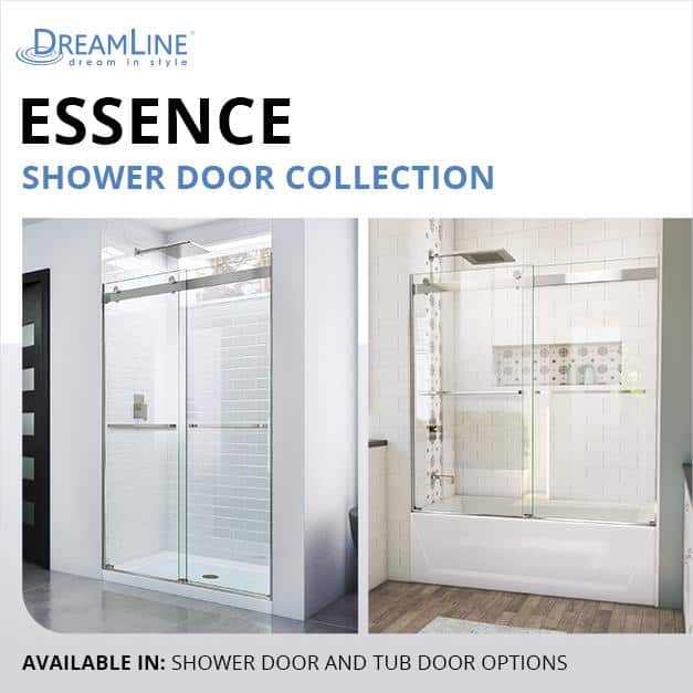 Matte Black Frameless Sliding Shower Door with Clear Glass