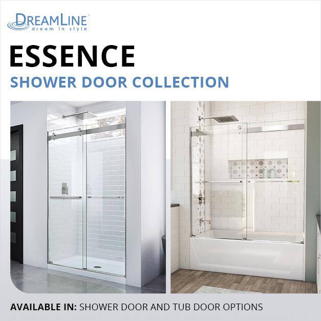 Matte Black Frameless Sliding Shower Door with Clear Glass