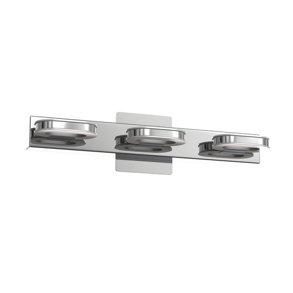 19 in. 3-Light Chrome Integrated LED Bathroom Vanity Light, Oval Ring Up & Down Lighting Wall Sconce price history on PriceWatchPro
