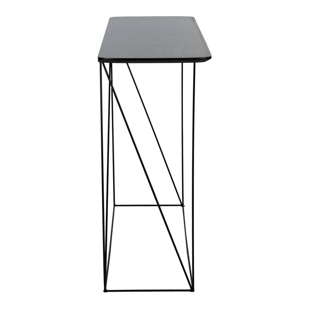 Rylee Black Wood and Metal Console Table with Storage