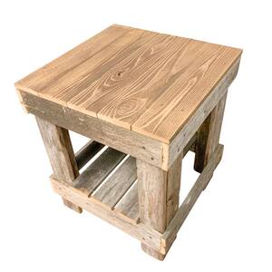 Reclaimed Barnwood Natural End Table, 20" wide