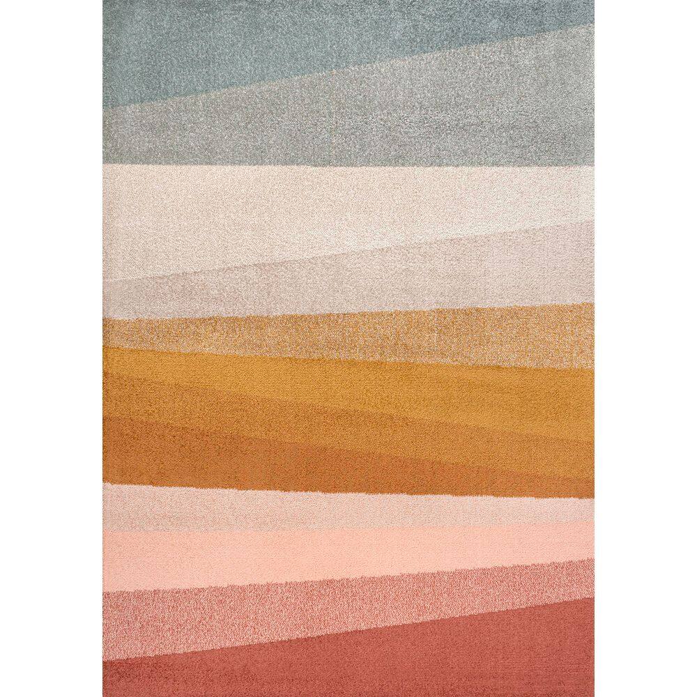 Red Yellow Rugs JONATHAN Y Prism Geometric Striped Red/Yellow/Gray 4 ft. x 6 ft. Area ...