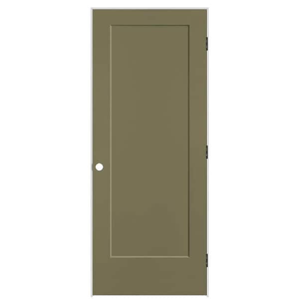 Masonite 32 in. x 80 in. 1-Panel Lincoln Park Left-Hand Solid Core Truly Olive Molded Composite Single Prehung Interior Door