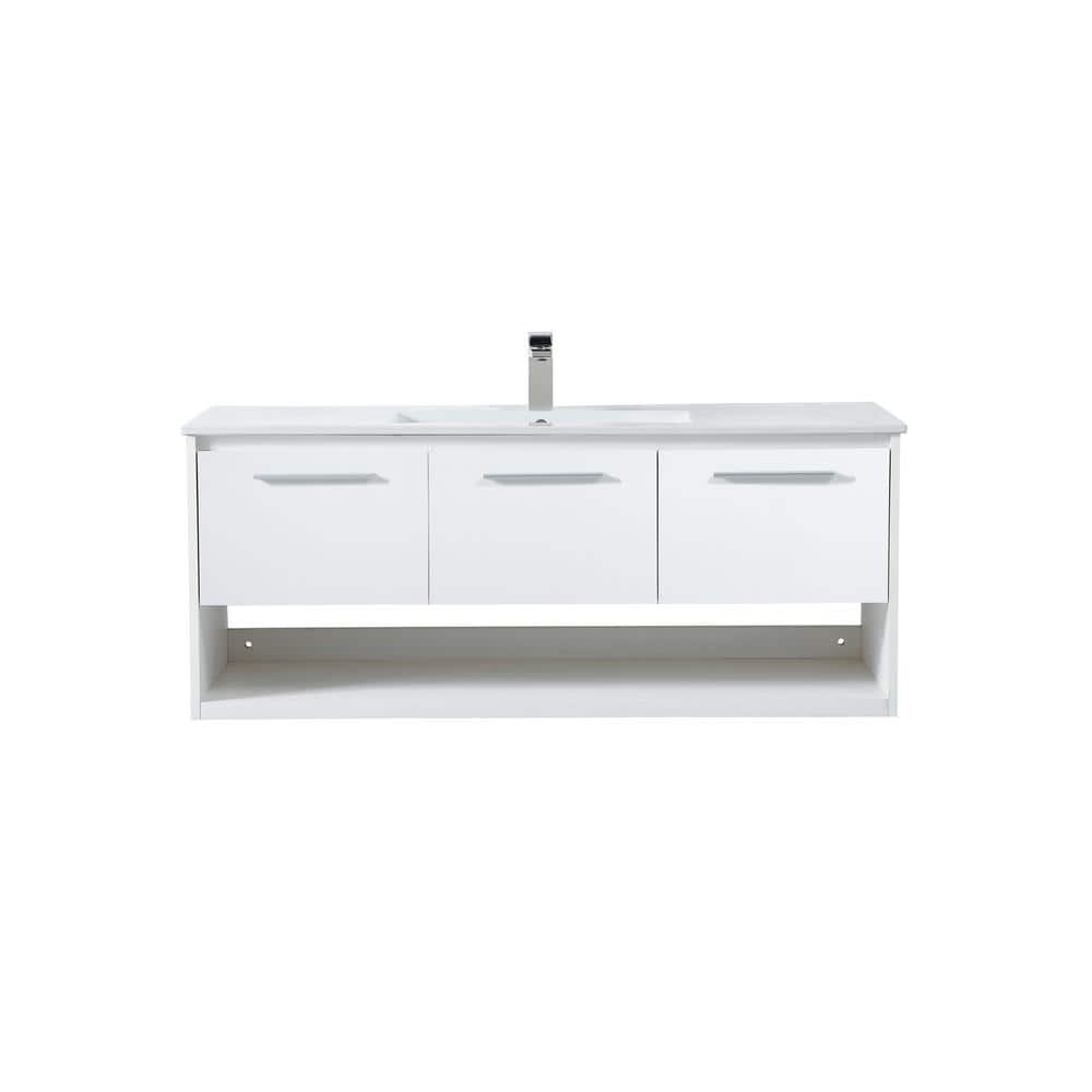 Simply Living 48 in. W x 18.31 in. D x 19.69 in. H Bath Vanity in White wit
