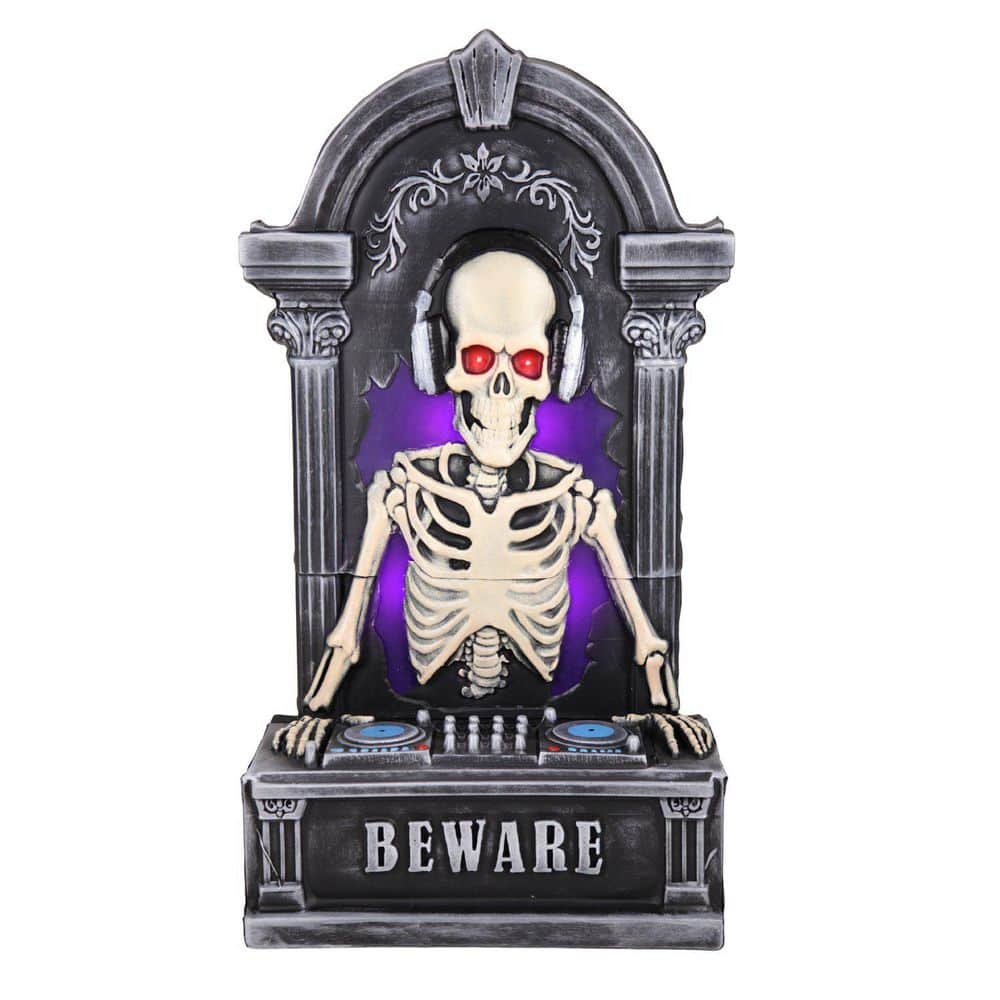 3 ft. Light and Music LED Tombstone Skeleton DJ Halloween Animatronic price history on PriceWatchPro