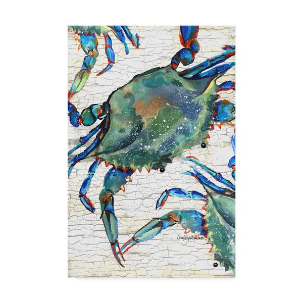 Trademark Fine Art Beautiful Blue Swimmer by Cindy Fornataro Floater Frame Animal Wall Art 32 in. x 22 in.