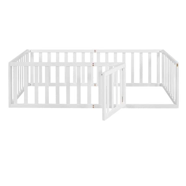 WEB限定カラー Twin White ANBAZAR Size Door and Fence with Bed Montessori 絵画
