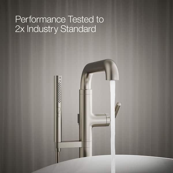 KOHLER Tone Single-Handle Claw Foot Tub Faucet with Handshower in Vibrant Brushed Nickel