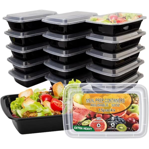 15 Pack 32oz Reusable Leakproof Meal Prep Containers with Lids BPA-Free Microwave Dishwasher Freezer Safe