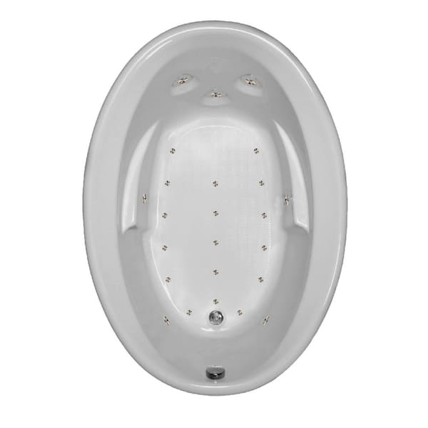 Comfortflo 60 in. Acrylic Oval Drop-in Air Bathtub in White