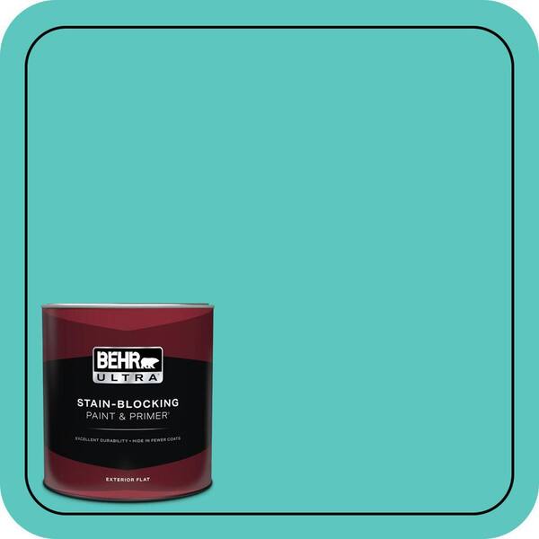 BEHR ULTRA 1 qt. #490B-4 Sea Life Flat Exterior Paint & Primer