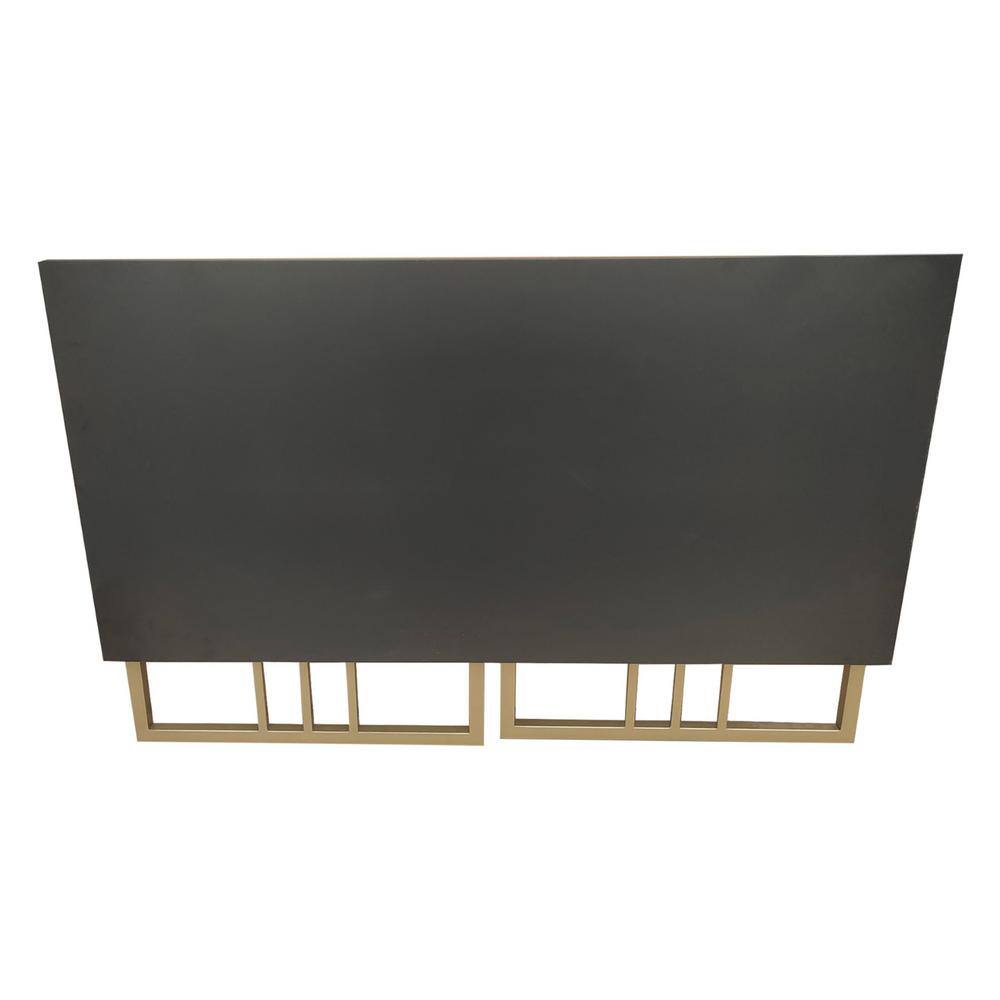 Sleek Matte Black and Gold Collapsible Writing Desk, 48 in