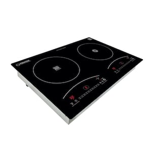 20 in. 110V Electric 2 Elements Hybrid Dual Ceramic-Induction Cooktop with 9 Power Levels in Black