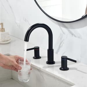 Viki 8 in. Widespread 2-Handle Bathroom Faucet in Spot Defense Matte Black