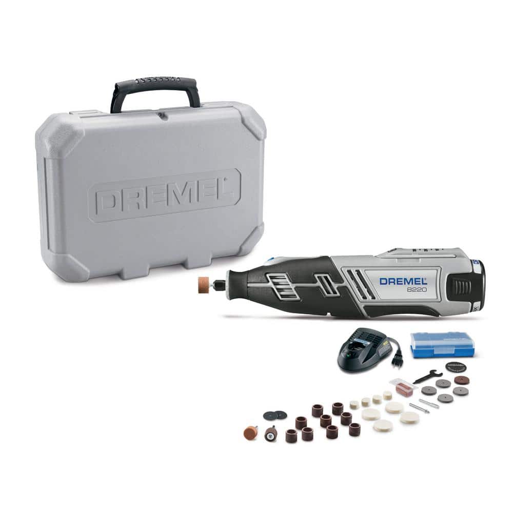 Dremel 8220 Series 12-Volt MAX Lithium-Ion Variable Speed Cordless Rotary Tool Kit with 30 Accessories and 8220-N/30H - The Home Depot