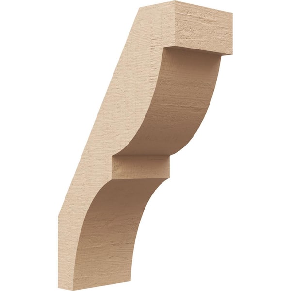 Ekena Millwork 3 in. x 10 in. x 6 in. Valencia Rough Cedar Woodgrain Timberthane Polyurethane Knee Brace, Primed