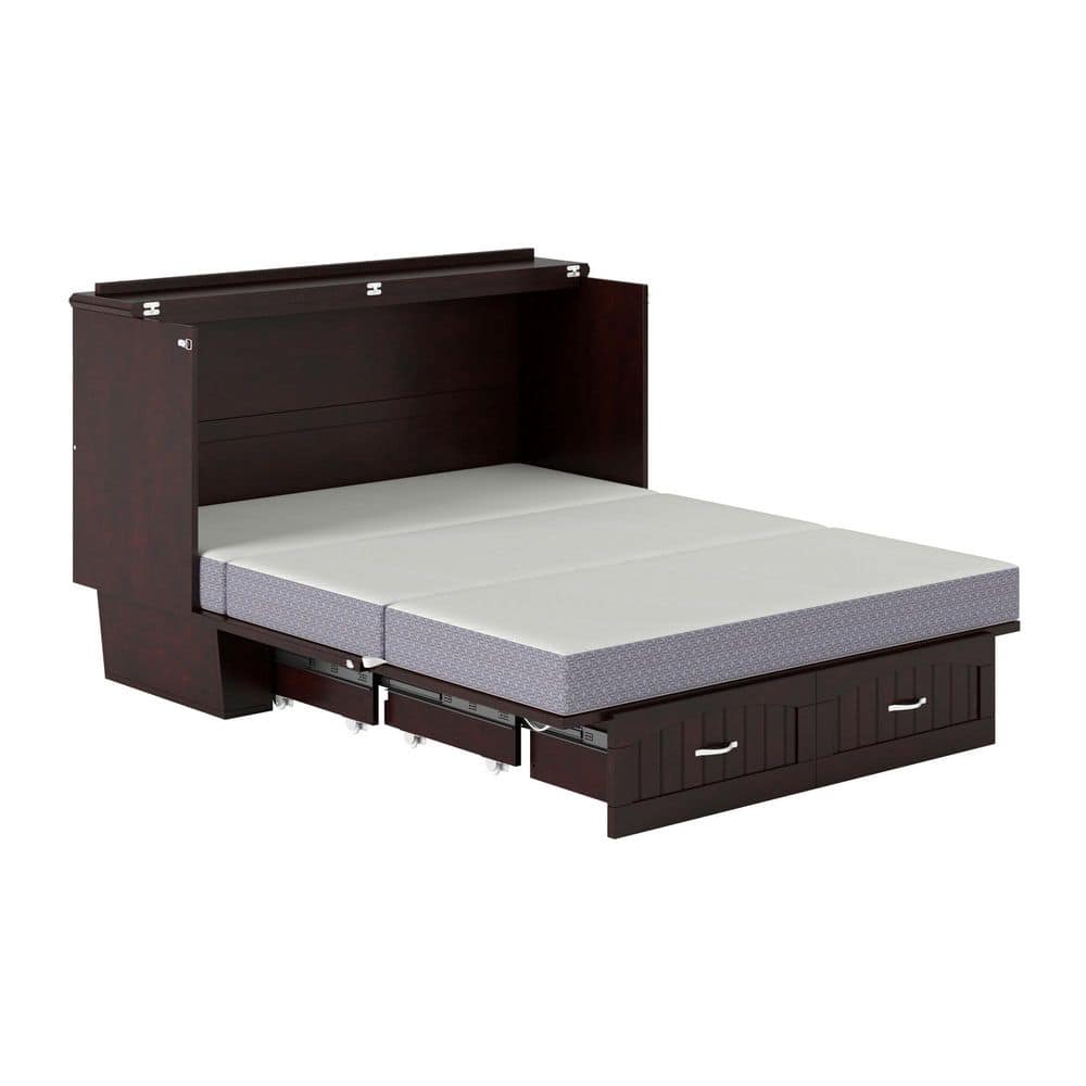 Nantucket Queen Murphy Bed Chest with CoolSoft Memory Foam Mattress