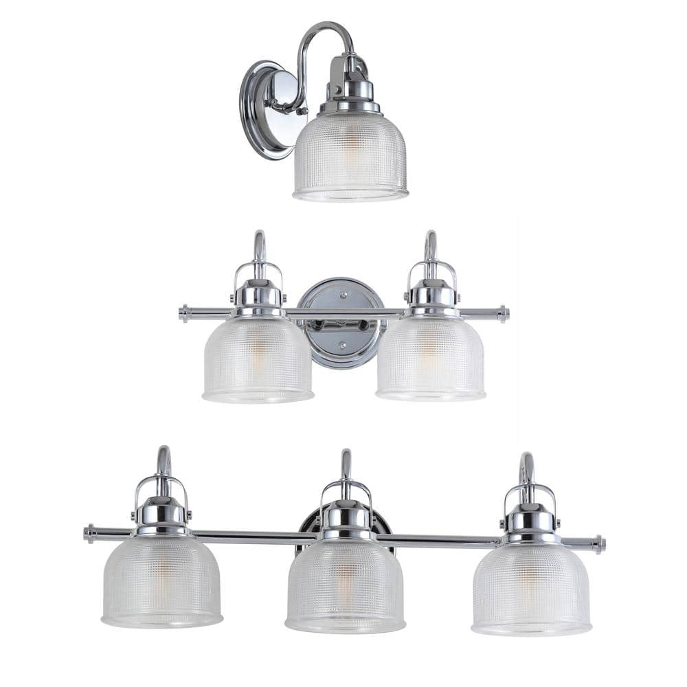 Virginia Chrome 25.25" LED Vanity Light with Clear Glass Shades