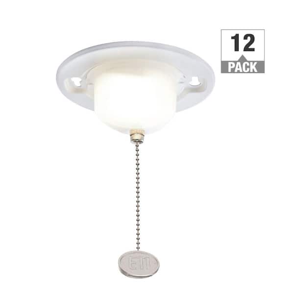 ETI LIGHTING 5 in. Closet Light with Pull Chain LED Flush Mount Light Fixture 650LM 7W Bright White 4000K Utility Light (12-Pack)