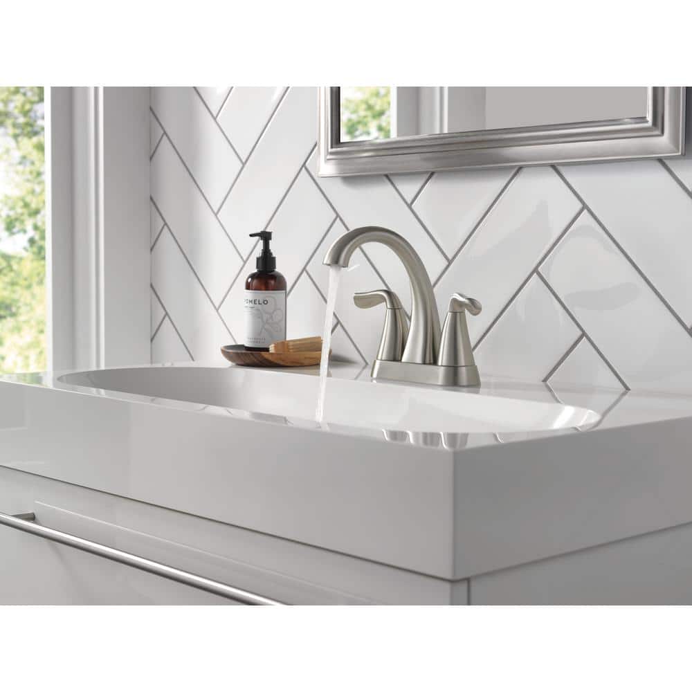Arvo Brushed Nickel Centerset Bathroom Faucet with Drain Assembly