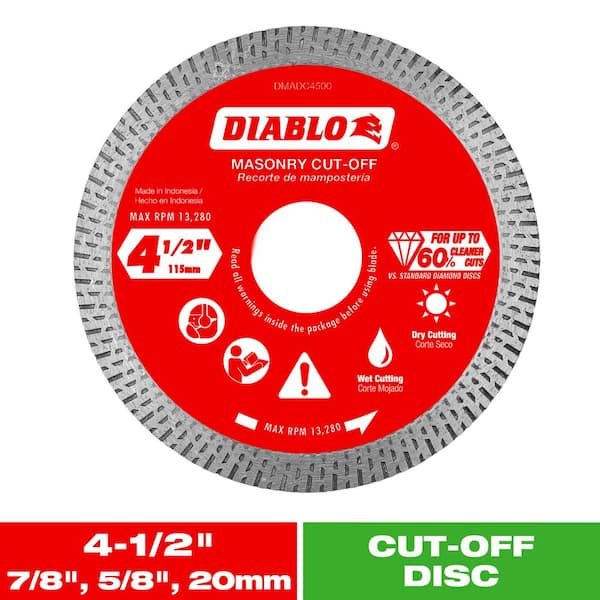 4-1/2 in. Diamond Continuous Rim Cut-Off Discs for Masonry