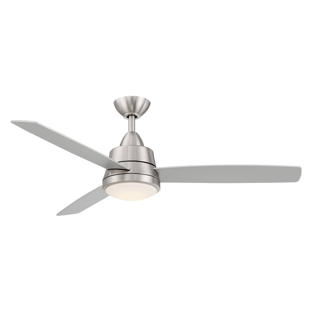 Hampton Bay Caprice 52 in. Integrated LED Indoor Brushed Nickel Ceiling ...