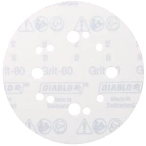 5 in. 80-Grit Universal Hole Random Orbital Sanding Disc with Hook and Lock Backing (50-Pack)