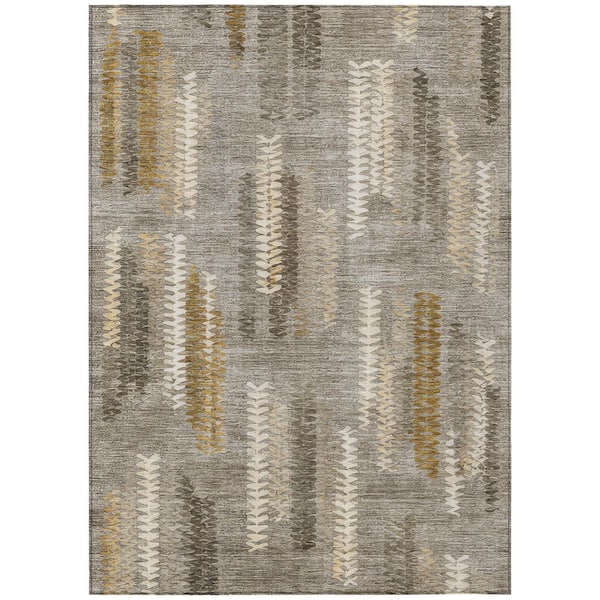 Chantille Machine Washable Indoor/Outdoor Abstract ACN2937 Pewter 9 ft. x 12 ft. Area Rug