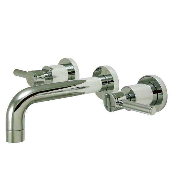 Kingston Brass Contemporary 2-Handle Wall Mount Bathroom Faucet with Lever Handles in Chrome