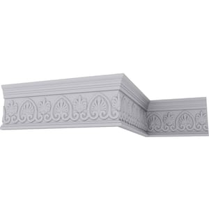 SAMPLE - 1-3/8 in. x 12 in. x 7-3/4 in. Polyurethane Emery Scrolled Palmelle Frieze Chair Rail Moulding