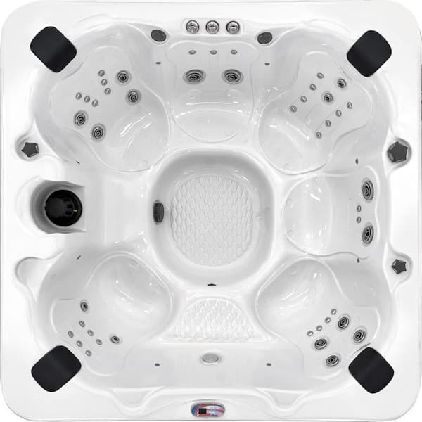 7-Person 45-Jet Premium Acrylic Bench Spa Standard Hot Tub with Ozonator and Bluetooth Sound System