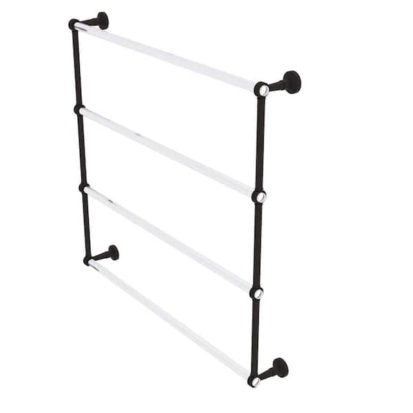 Allied Brass Pacific Beach 4-Tier 36 in. Ladder Towel Bar with Groovy Accents in Oil Rubbed Bronze