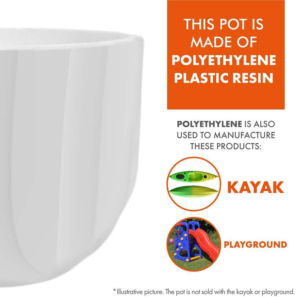 Terracotta Polyethylene Resin Egg-Shaped Decorative Pots Set