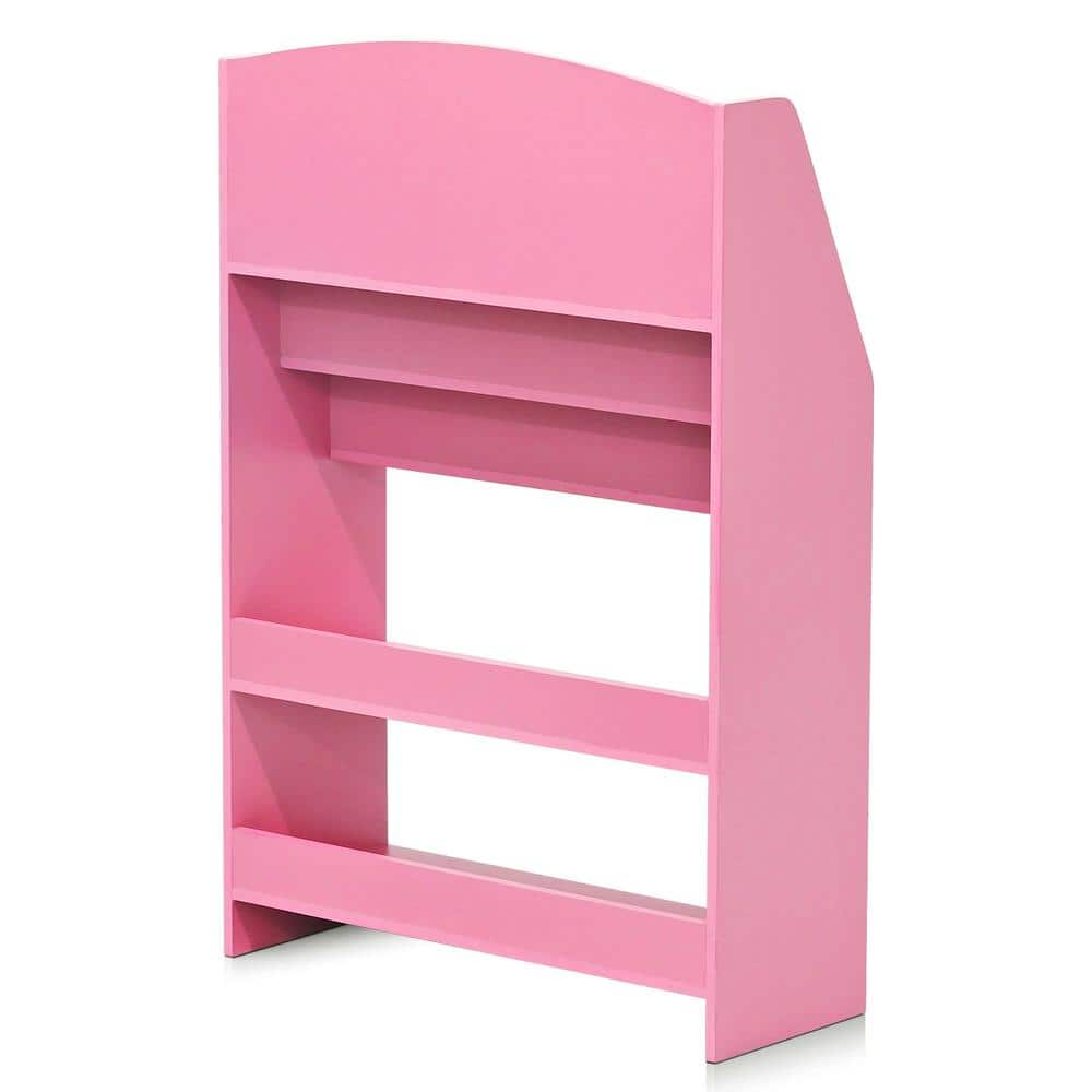 Laminated Pink Freestanding Kids Bookshelf with 5 Shelves