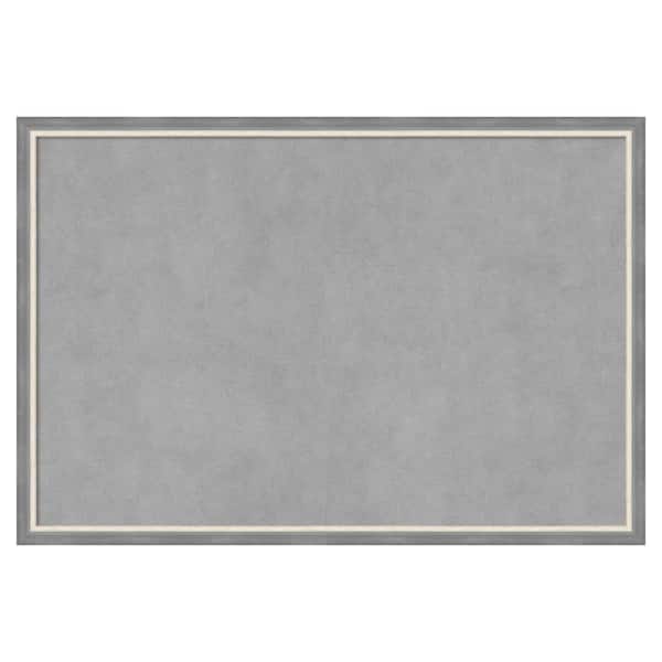 Amanti Art Theo Grey Narrow 25 in. x 17 in. Framed Magnetic Board