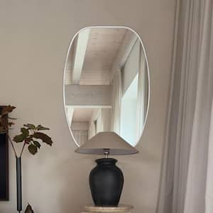 20 in. W x 30 in. H Silver Oval Wall Mirror Aluminum Frame Vanity Mirror Bathroom Mirror