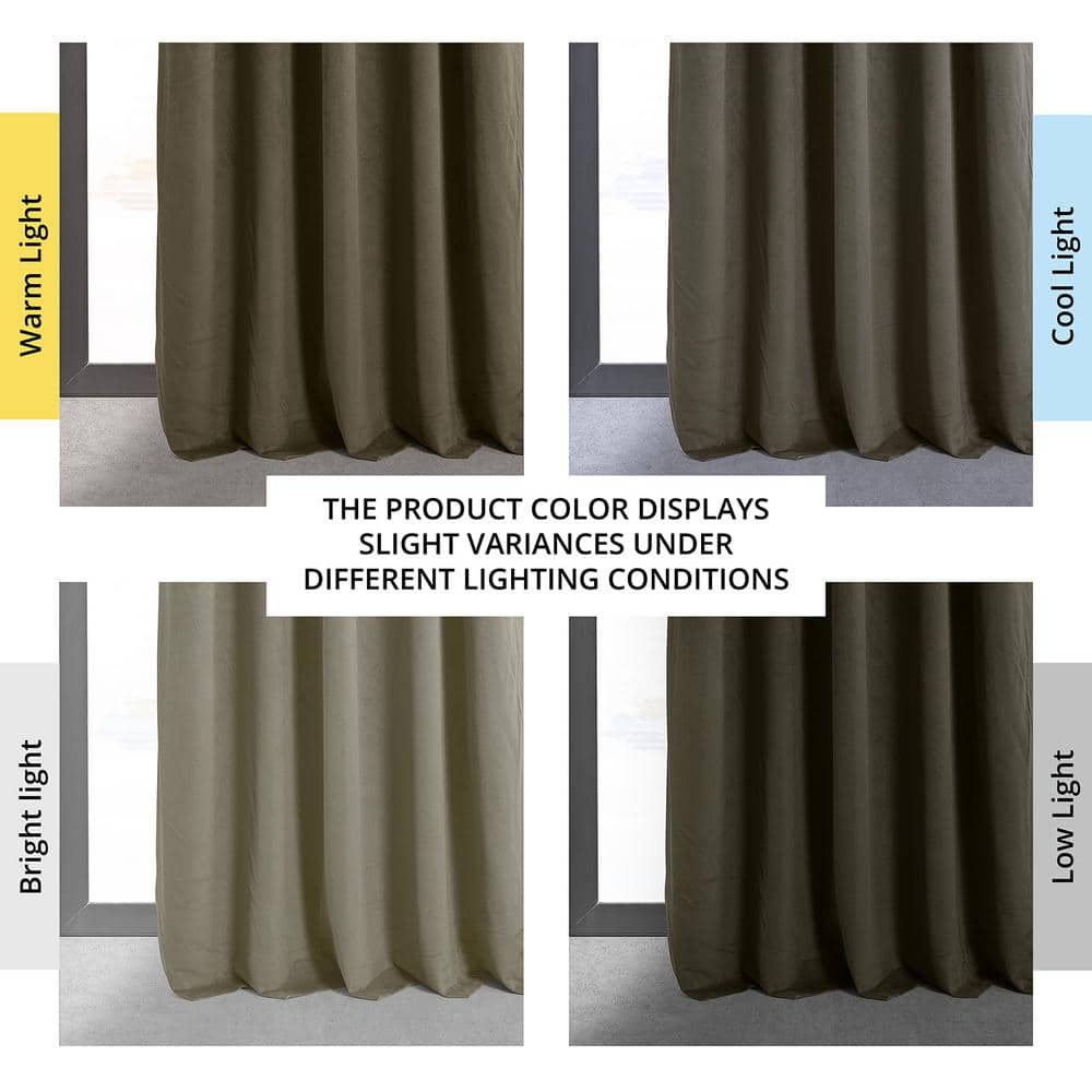 Denver Taupe Blackout Velvet Curtain Panel 50W x 84L