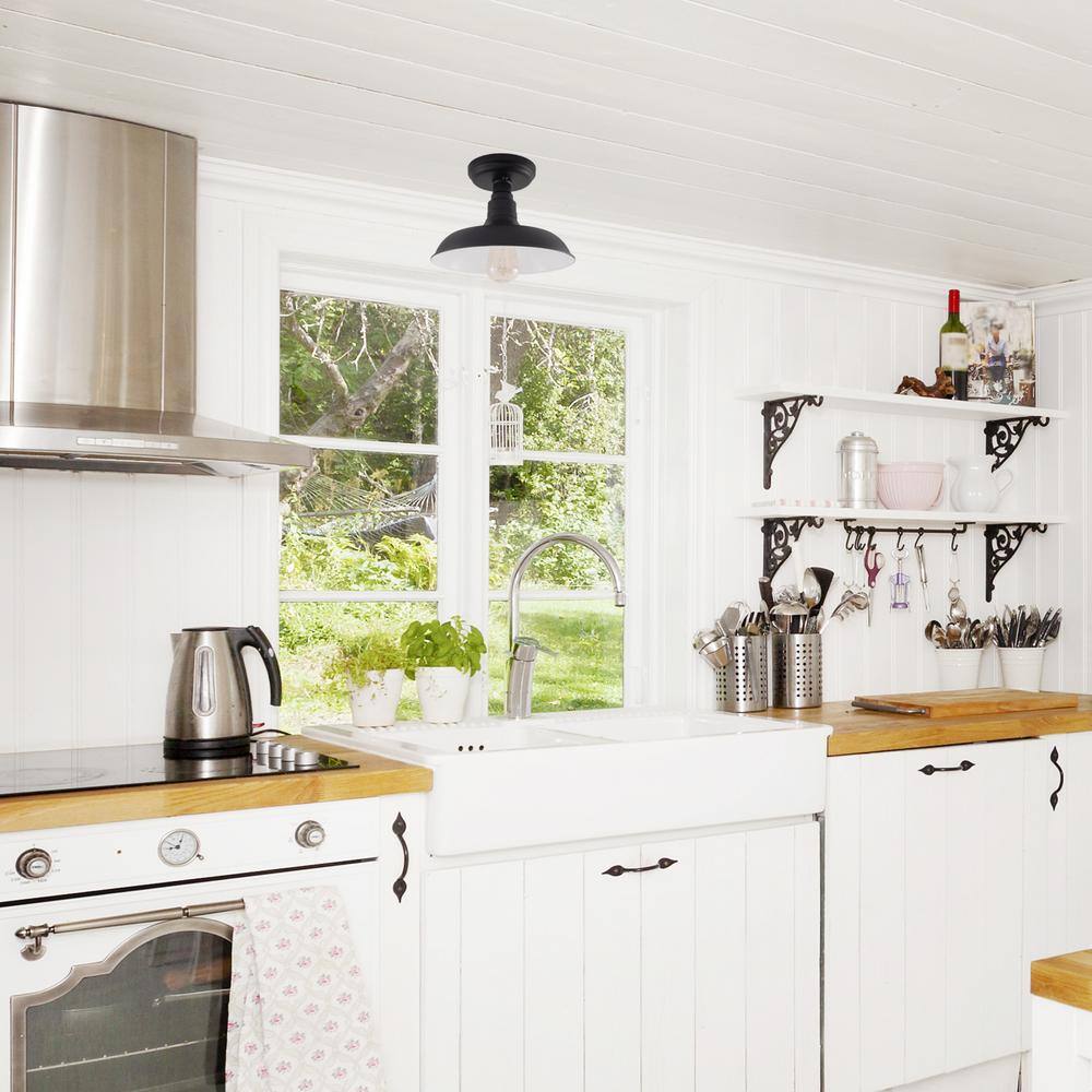 Kimball Matte Black 11" Indoor/Outdoor LED Ceiling Light