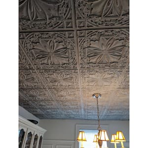 Milan Antique Taupe 2 ft. x 2 ft. Decorative PVC Glue Up or Lay In Ceiling Tile (40 sq. ft./case)