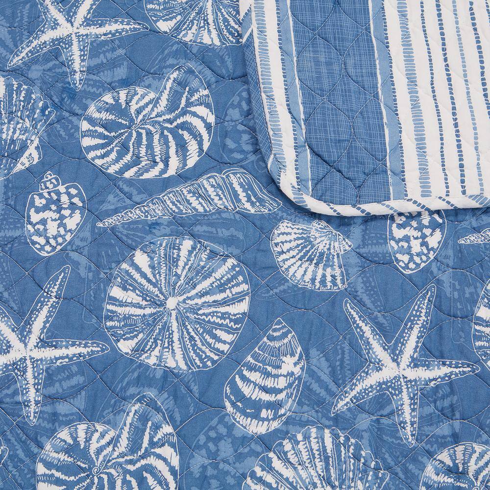 Mare Blue Reversible Cotton Twin Quilt Set