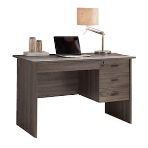48 in. Rectangular Gray 3 Drawer Computer Desk with Locking Feature