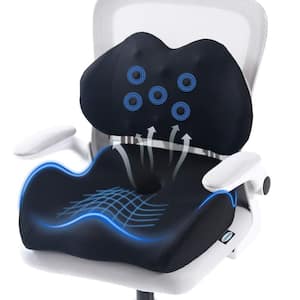 Soft Black Solid Vacuums Memory Foam Chair Pad for Office Chair, Car, Wheelchair, Home Seat